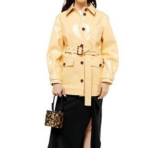 Topshop Belted Vinyl Jacket